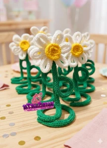 Margarida porta recado decorativo personalizada em tricotin - Artesanato e Personalizados