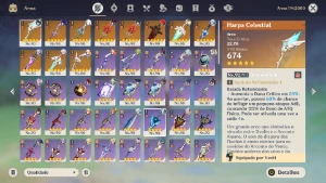 Genshin Impact Ar 60 Endgame 10 Armas T5 E 19 Personagens T5