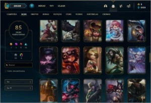 Conta unranked com TODOS os champs e 85 skins - League of Legends LOL