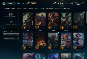 Mestre com 45 Champs e 4 Skins - League of Legends LOL