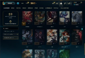 Mestre com 45 Champs e 4 Skins - League of Legends LOL