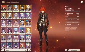 conta ayaka, ayato, itto, cyno, diluc e outros t5 AR 56 - Genshin Impact