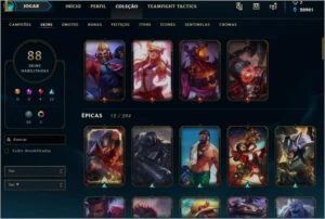 Troco conta de LOL platina 4 por char no tibia - League of Legends