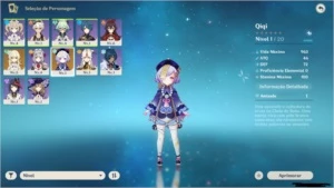 CONTA GENSHIN COM QIQI + KUJOU SARA E OUTROS 6  4 ESTRELAS - Genshin Impact