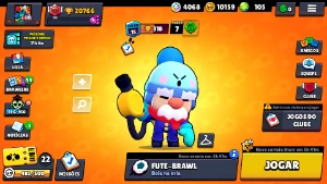Conta do Brawl Stars com 20.000 troféus e 105 gemas