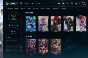 Conta League of legends level 290 com 328 Skins+ 125 PP LOL