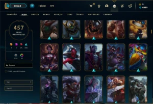 Conta prata 3 com TODOS os champs e 457 Skins + 3 Ultimates - League of Legends LOL