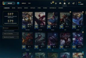 Conta prata 3 com TODOS os champs e 457 Skins + 3 Ultimates - League of Legends LOL