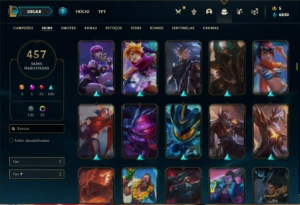 Conta prata 3 com TODOS os champs e 457 Skins + 3 Ultimates - League of Legends LOL