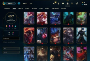 Conta prata 3 com TODOS os champs e 457 Skins + 3 Ultimates - League of Legends LOL