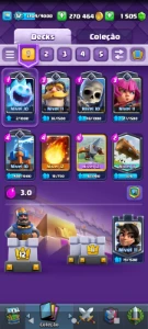 Conta Clash Royale LVL 32(Torre LVL;11,9 e 9  270K Ouro e 15