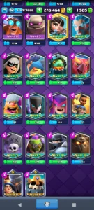 Conta Clash Royale LVL 32(Torre LVL;11,9 e 9  270K Ouro e 15