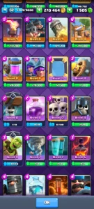 Conta Clash Royale LVL 32(Torre LVL;11,9 e 9  270K Ouro e 15