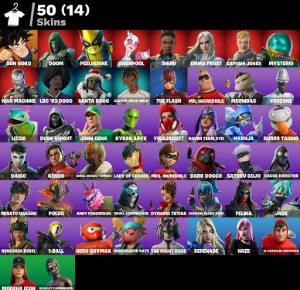 >>Conta Fortnite | 50 Skins | Son Goku | Satoru Gojo