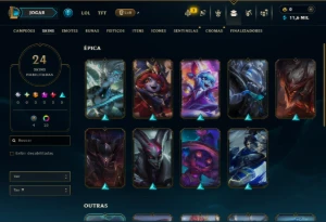 Mestre com 110 Champs e 24 Skins ( 156 PDL ) - League of Legends LOL