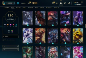 Unranked com TODOS os champs e 130 Skins ( MID / JG / TOP ) - League of Legends LOL