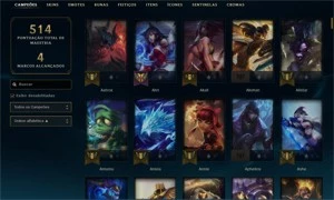 Vendo conta mestre com mais de 280 skins e com pax sivir - League of Legends LOL