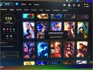 VENDO CONTA NO LOL ELO D1, 238 SKINN ENTRE ELAS RIOT SINGED - League of Legends