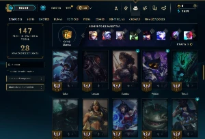 Unranked com 60 Champs e 20 Skins - League of Legends LOL