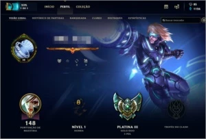 Conta LOL - Platina 3 BARATA - League of Legends