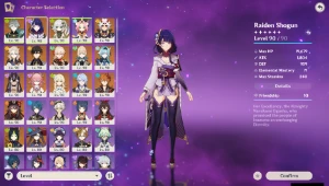 Genshin impact AR60 19 PERSONAGENS T5