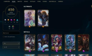 Conta De Lol Com 420 Skins + Valorant Com Skins De Armas - League of Legends