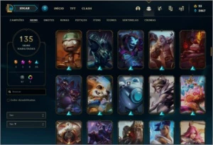 Conta ouro 3 com 135 skins e 118 champs - League of Legends LOL