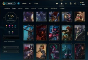 Conta ouro 3 com 135 skins e 118 champs - League of Legends LOL