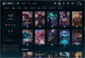 Conta ouro 3 com 135 skins e 118 champs - League of Legends LOL