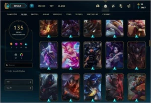 Conta ouro 3 com 135 skins e 118 champs - League of Legends LOL