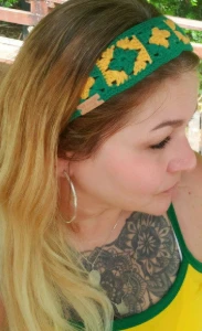 Faixa para Cabelo ou Chapéu em Crochê