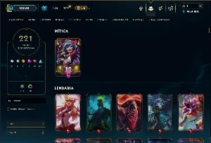 Unranked com TODOS os champs e 221 Skins ( Nivel 500 ) - League of Legends LOL