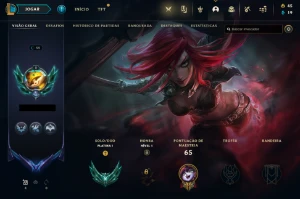 Conta de League of Legends, Platina 1, 34 campeões e 9 skins LOL