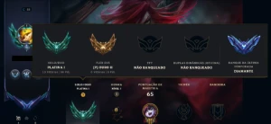 Conta de League of Legends, Platina 1, 34 campeões e 9 skins LOL