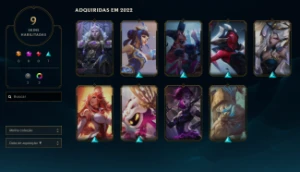 Conta de League of Legends, Platina 1, 34 campeões e 9 skins LOL