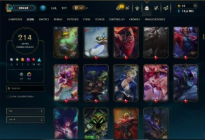 Unranked com TODOS os Champs e 214 Skins ( ADC / SUP / JG ) - League of Legends LOL