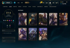 Unranked com TODOS os Champs e 214 Skins ( ADC / SUP / JG ) - League of Legends LOL