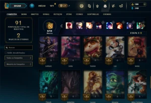 Unranked com 50 Champs e 19 Skins - League of Legends LOL