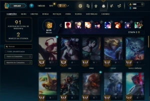 Unranked com 50 Champs e 19 Skins - League of Legends LOL