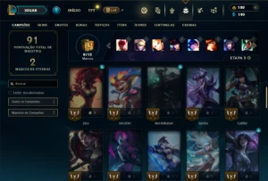 Unranked com 50 Champs e 19 Skins - League of Legends LOL