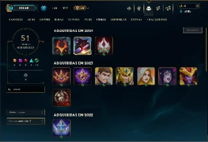 Unranked com 30 Champs e 6 Skins - League of Legends LOL