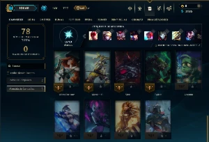 Unranked com 30 Champs e 6 Skins - League of Legends LOL