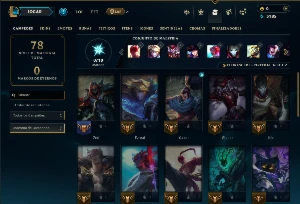 Unranked com 30 Champs e 6 Skins - League of Legends LOL
