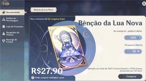 Hutao + homa mais 22 tiros + 900 gemas _ bençao 22 dias - Genshin Impact