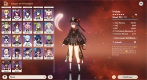 Hutao + homa mais 22 tiros + 900 gemas _ bençao 22 dias - Genshin Impact