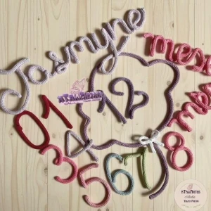 Kit Mêsversário Nuvem com Um Nome Personalizado em Tricotin - Artesanato e Personalizados