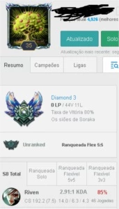 CONTA SMURF DIAMANTE 3 MMR Alto - League of Legends LOL