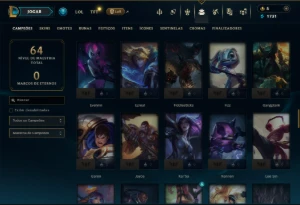 Platina 1 com 95 Champs e 16 Skins - League of Legends LOL