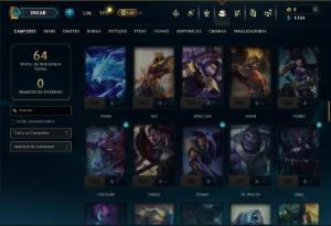 Platina 1 com 95 Champs e 16 Skins - League of Legends LOL