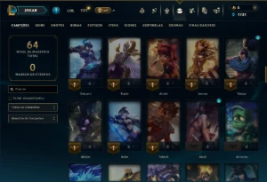 Platina 1 com 95 Champs e 16 Skins - League of Legends LOL